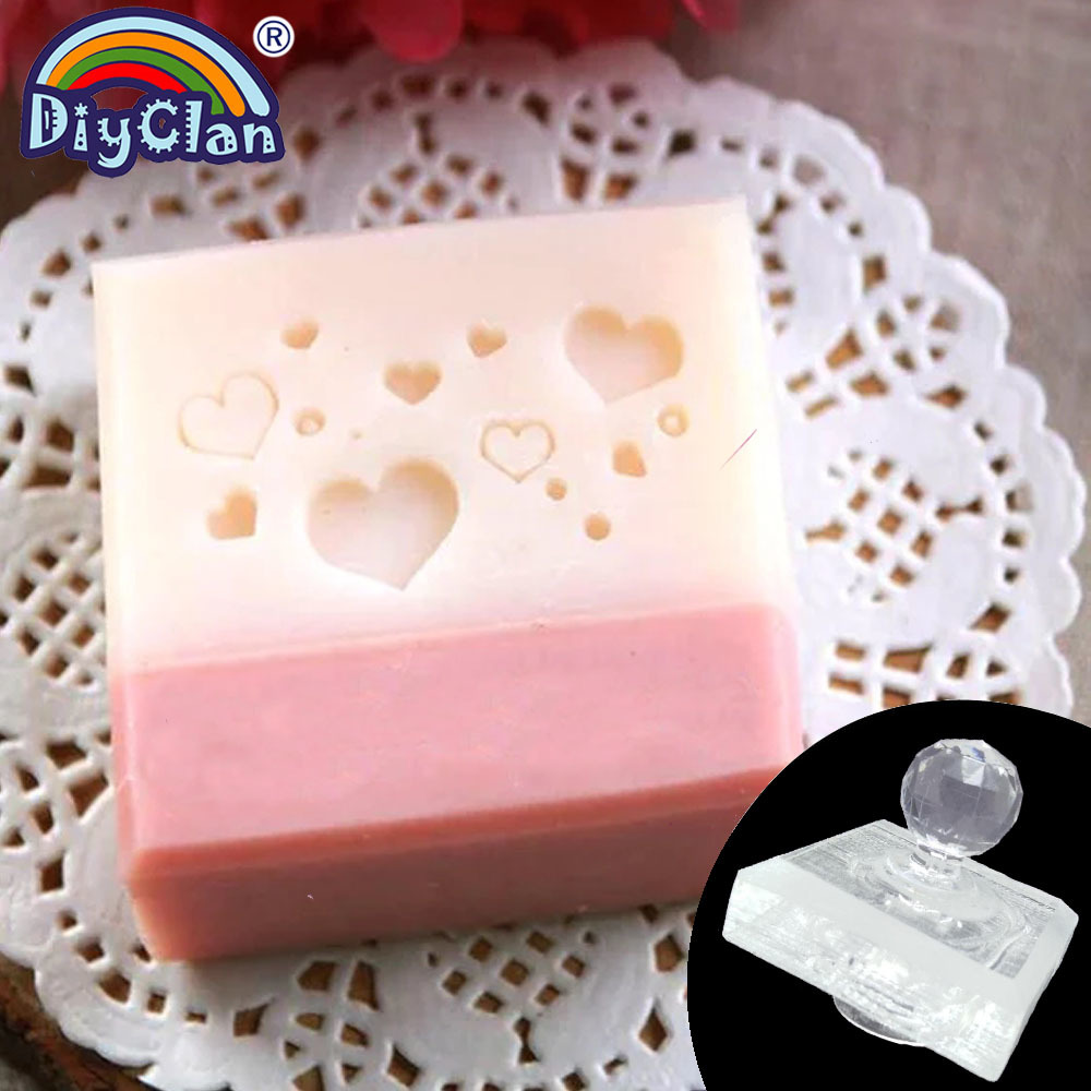 Soap Making Websites - 하트 모양 수제 비누 스탬프, 투명