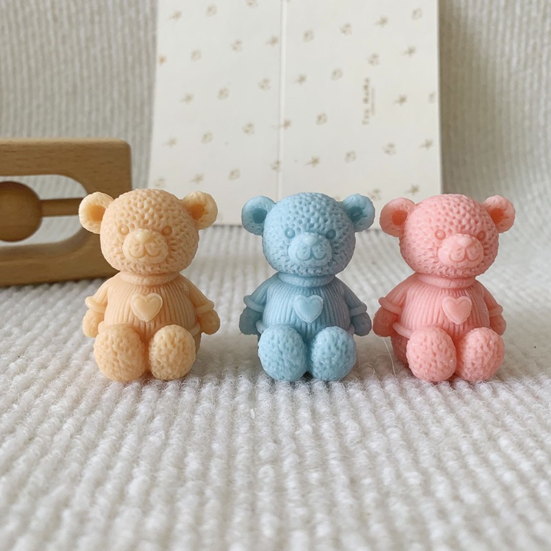Soap Making For Beginners - 미니 사랑 곰 촛불 실리콘 금형
