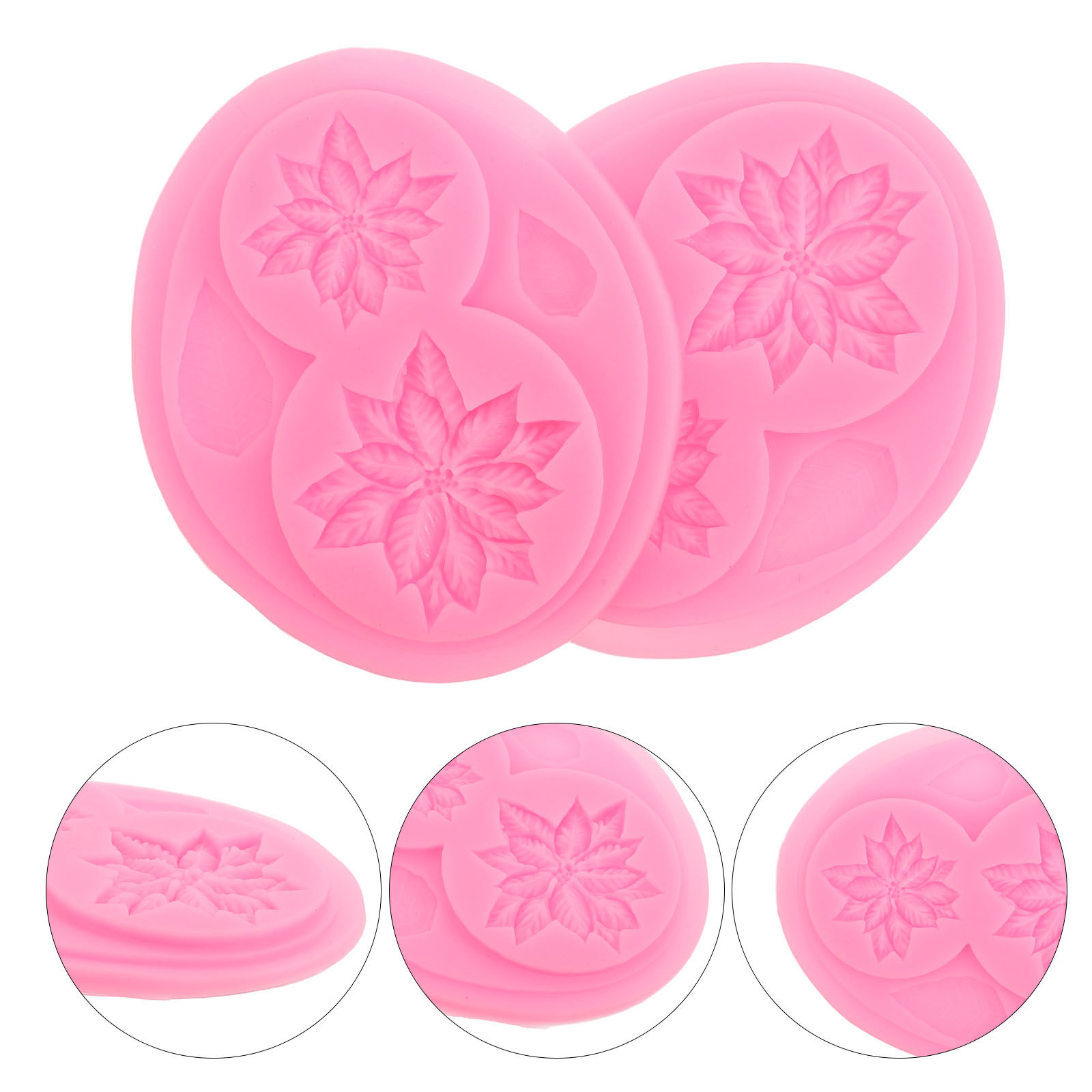 Soap Making Silicone Molds - 2개의 꽃무늬 실리콘 몰드, 케이크 장식,