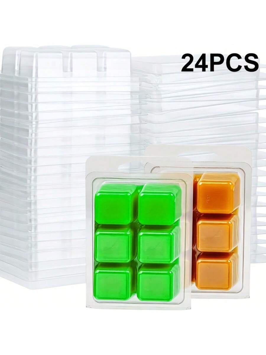 Soap Making Websites - 12/24개 직사각형 6구 투명 플라스틱 몰드