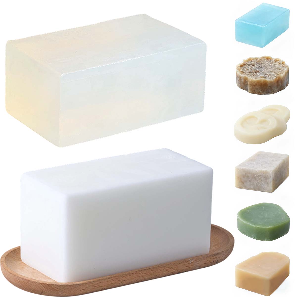 Soap Making Raw Material - 1000g 투명 백색 비누 베이스 DIY