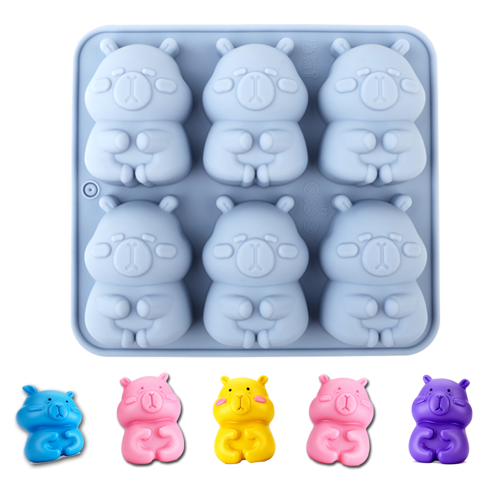 Soap Making Accessories - 귀여운 카피바라 모양의 실리콘 케이크 몰드,