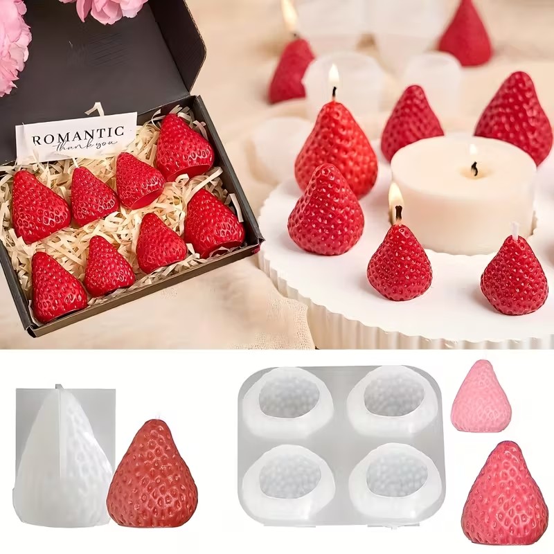 Soap Making Silicone Molds - DIY 아로마테라피 비누 레진 공예용 딸기