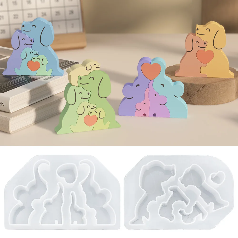 Soap Making Ideas - 동물 가족 사랑 포옹 실리콘 양초