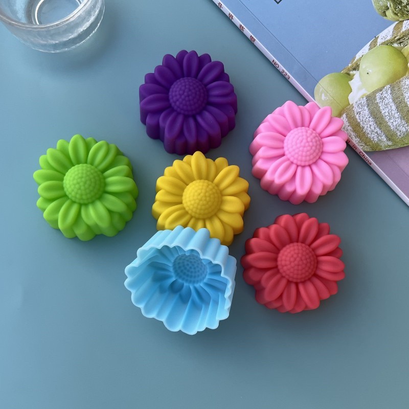 Soap Making Silicone Molds - 6종 세트 논스틱 꽃무늬 실리콘 몰드
