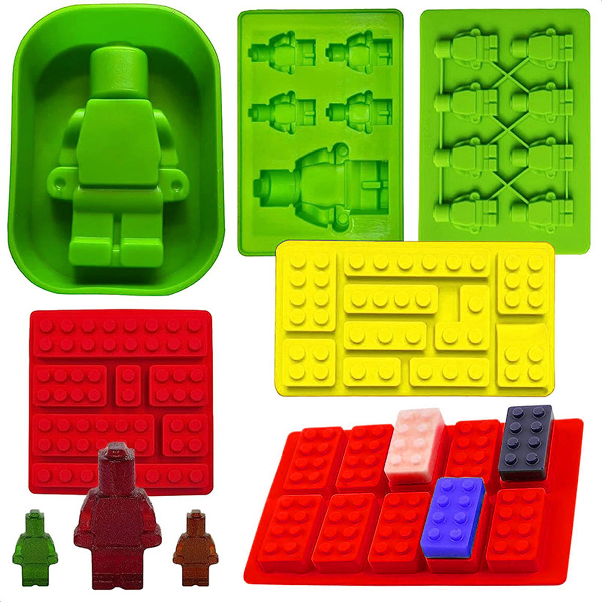 Soap Making Websites - 5 구 로봇 실리콘 캔들 몰드,