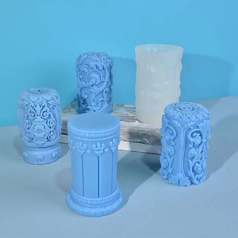 Soap Making Ideas - 새겨진 로마 열 촛불 실리콘 금형