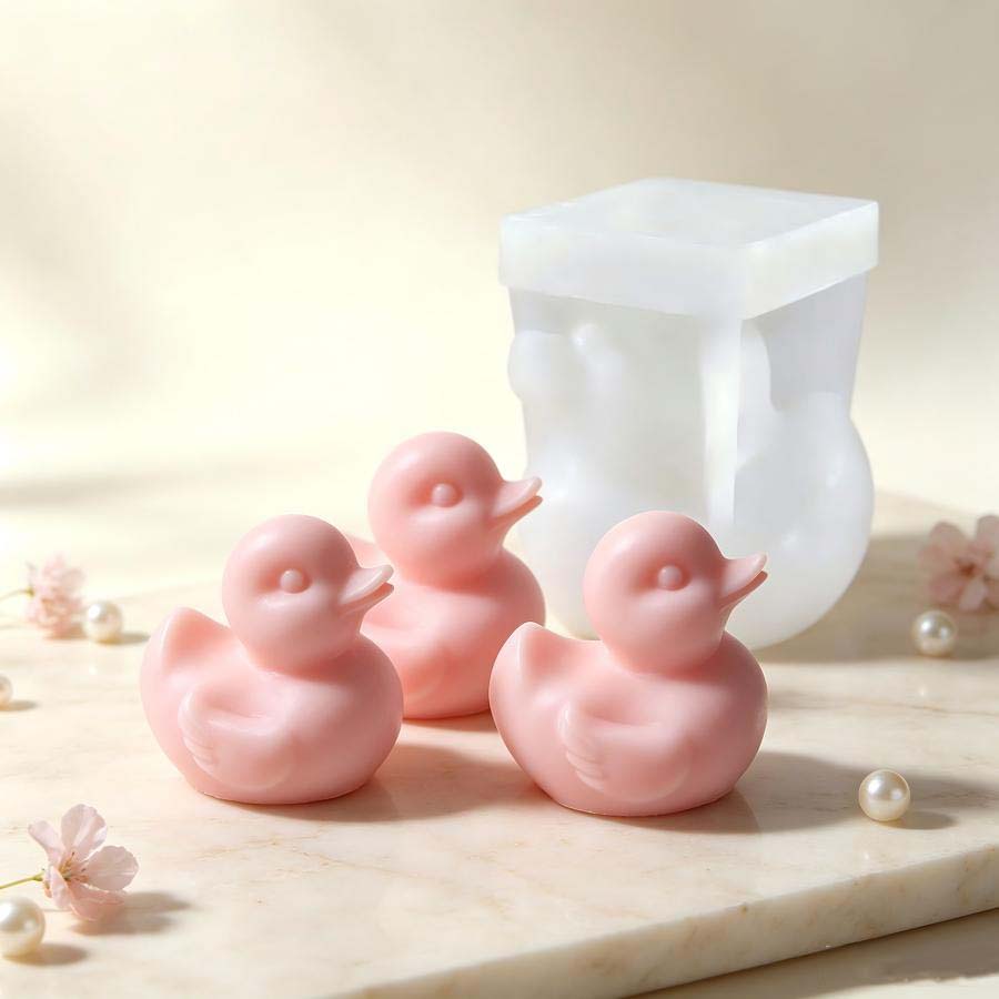Soap Making At Home - 3D 귀여운 오리 실리콘 양초 몰드,