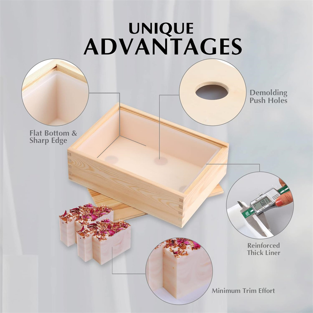 대형 비누 금형 직사각형 실리콘 라이너 금형 나무 상자 - Soap Making Accessories 리뷰 및 가격