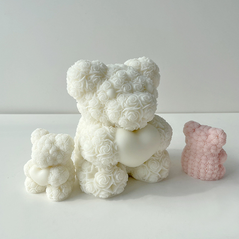 발렌타인 데이 사랑 장미 곰 3D 촛불 실리콘 금형 D - Soap Making At Home 리뷰 및 가격