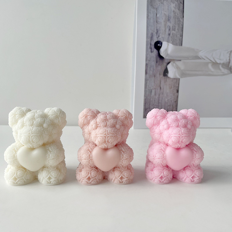 발렌타인 데이 사랑 장미 곰 3D 촛불 실리콘 금형 D - Soap Making At Home 리뷰 및 가격