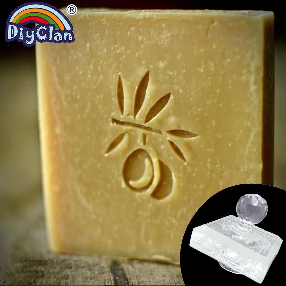 손잡이가 있는 올리브 패턴 수제 비누 스탬프, 투명 D - Soap Making Websites 리뷰 및 가격