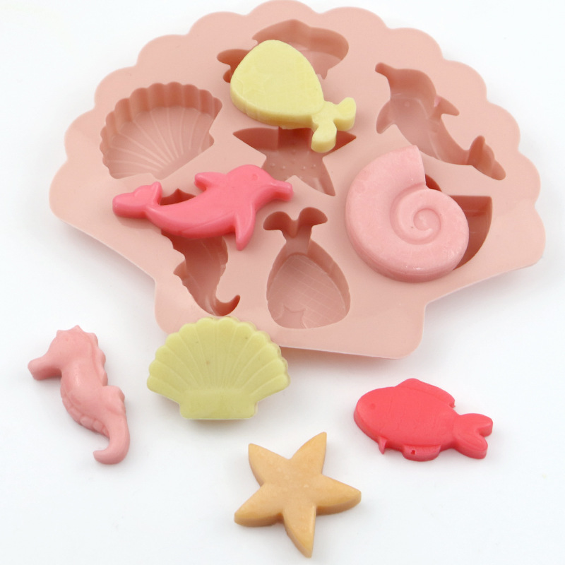해양 테마 실리콘 몰드 바다 동물 물고기 소라 껍질 초 - Soap Making Websites 리뷰 및 가격