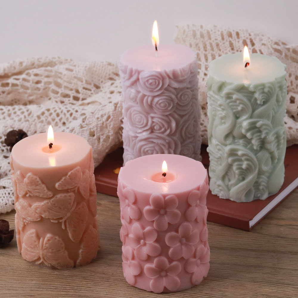 꽃 나비 원주형 실리콘 양초 금형 DIY 파도 비누 수 - Soap Making For Beginners 리뷰 및 가격