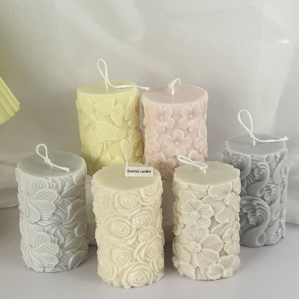 꽃 나비 원주형 실리콘 양초 금형 DIY 파도 비누 수 - Soap Making For Beginners 리뷰 및 가격