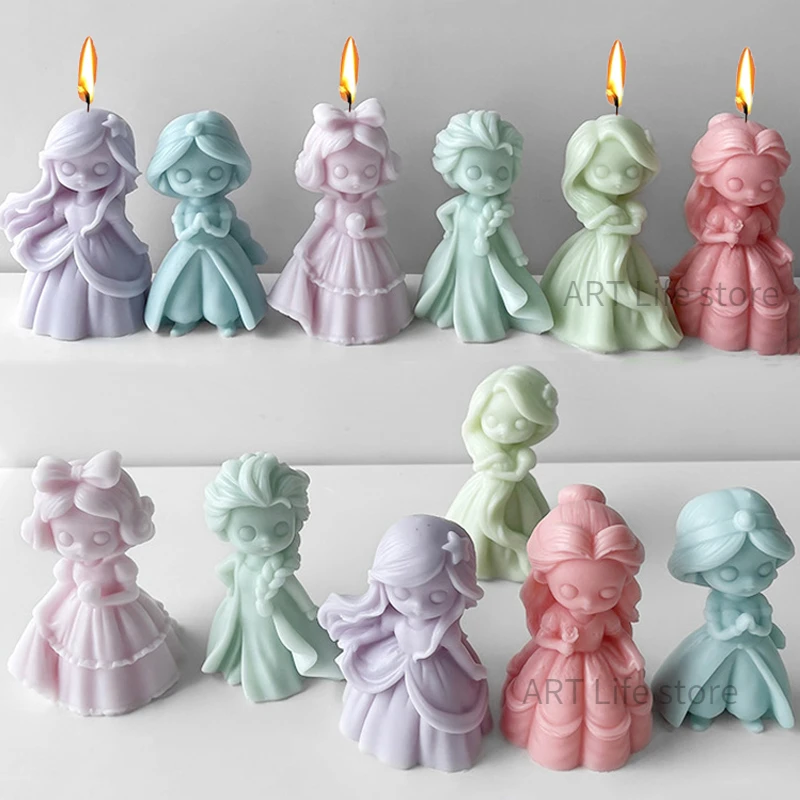 6 공주 인형 실리콘 캔들 몰드, 3D 소녀 초상화 석 - Soap Making For Beginners 리뷰 및 가격