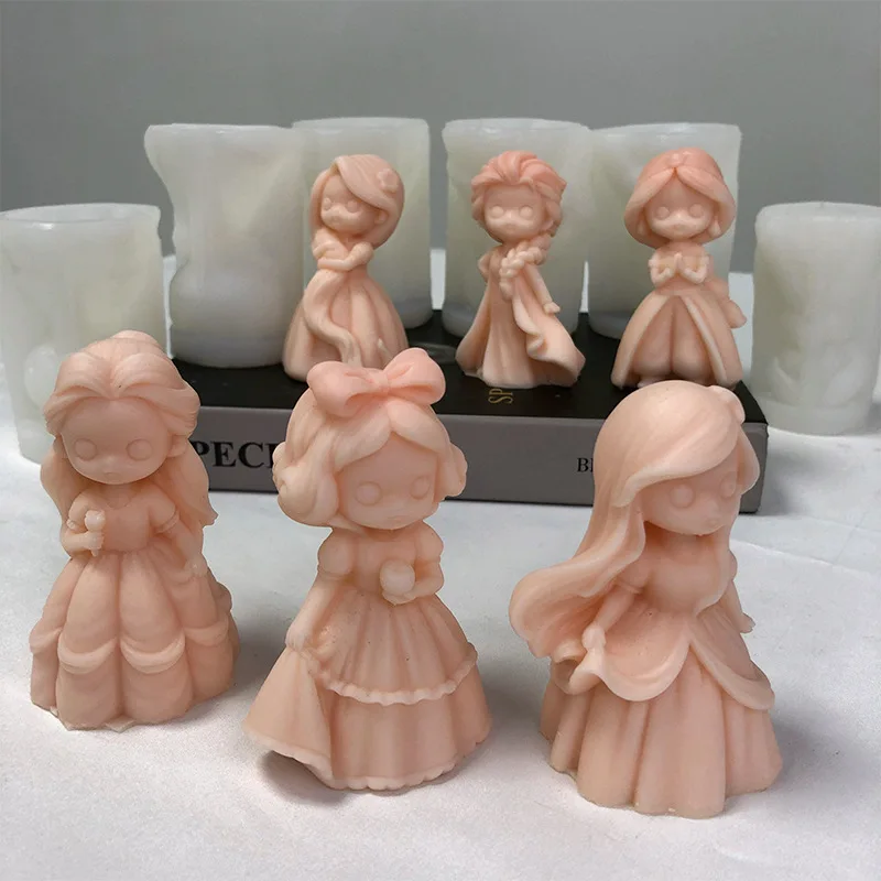 6 공주 인형 실리콘 캔들 몰드, 3D 소녀 초상화 석 - Soap Making For Beginners 리뷰 및 가격