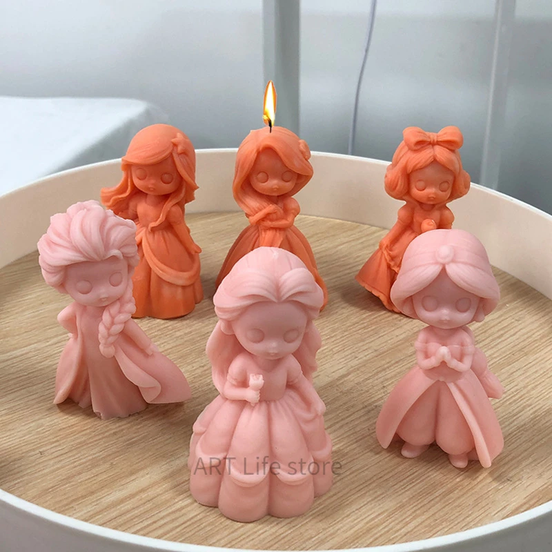 6 공주 인형 실리콘 캔들 몰드, 3D 소녀 초상화 석 - Soap Making For Beginners 리뷰 및 가격