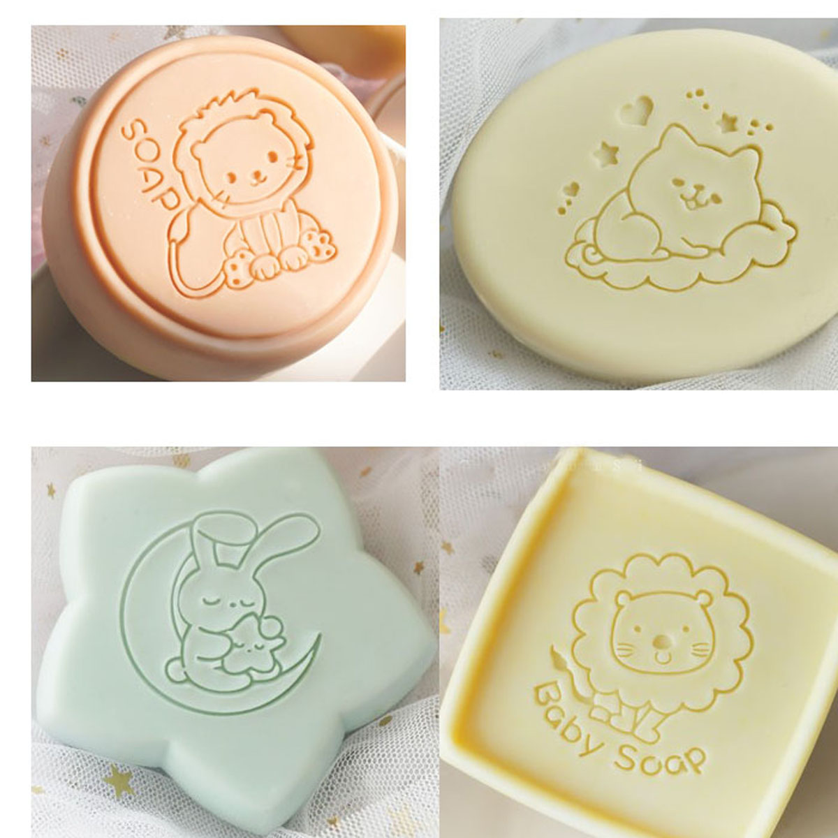사랑스러운 수제 클리어 우표, 동물 도장, 토끼, 고양 - Soap Making Websites 리뷰 및 가격