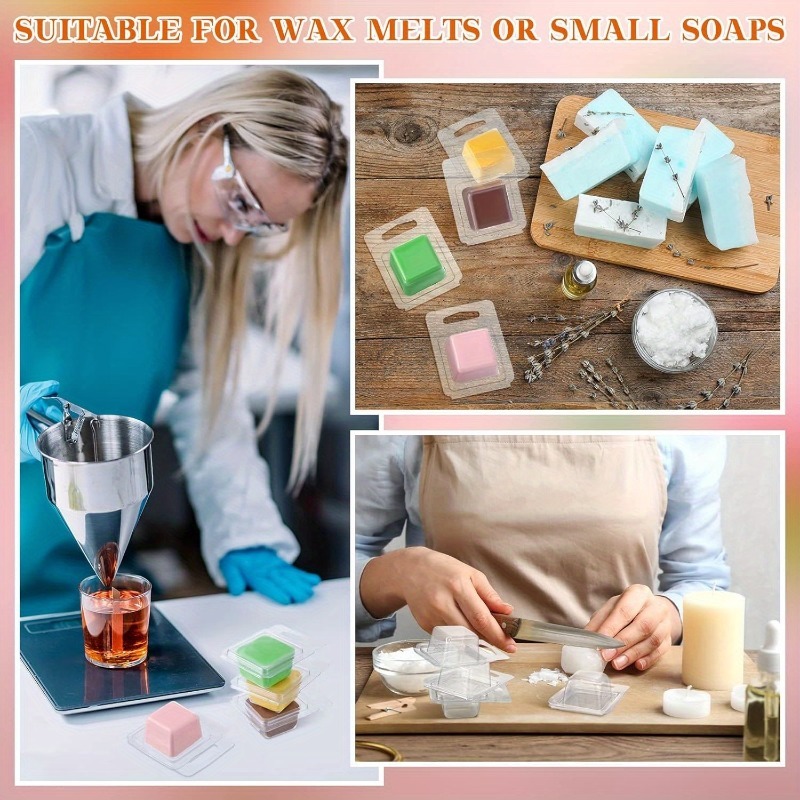 20/50개 투명 플라스틱 왁스 몰드 1온스 사각형 원 - Soap Making Ideas 리뷰 및 가격
