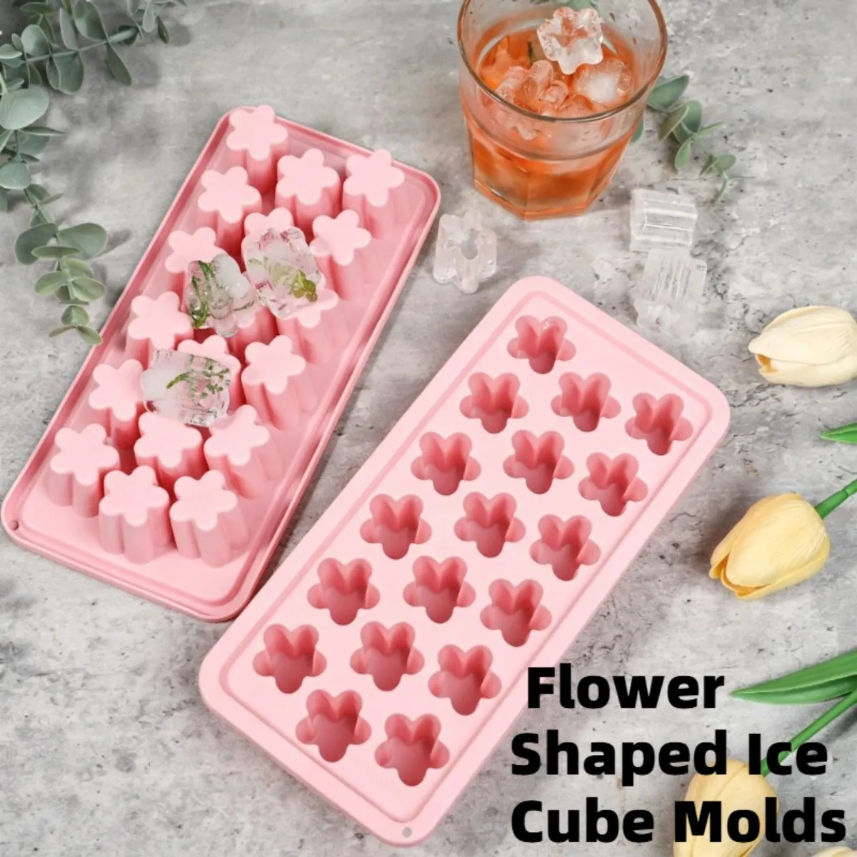 1개의 꽃 모양 얼음틀(뚜껑 포함) 파티, 가정용, 벚 - Soap Making Websites 리뷰 및 가격