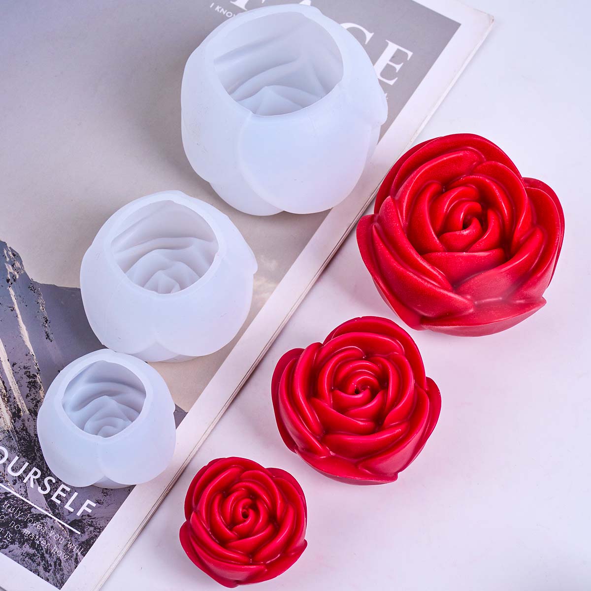 3D 꽃 모양 실리콘 양초 금형 DIY 로맨틱 로즈 아 - Soap Making Essentials 리뷰 및 가격