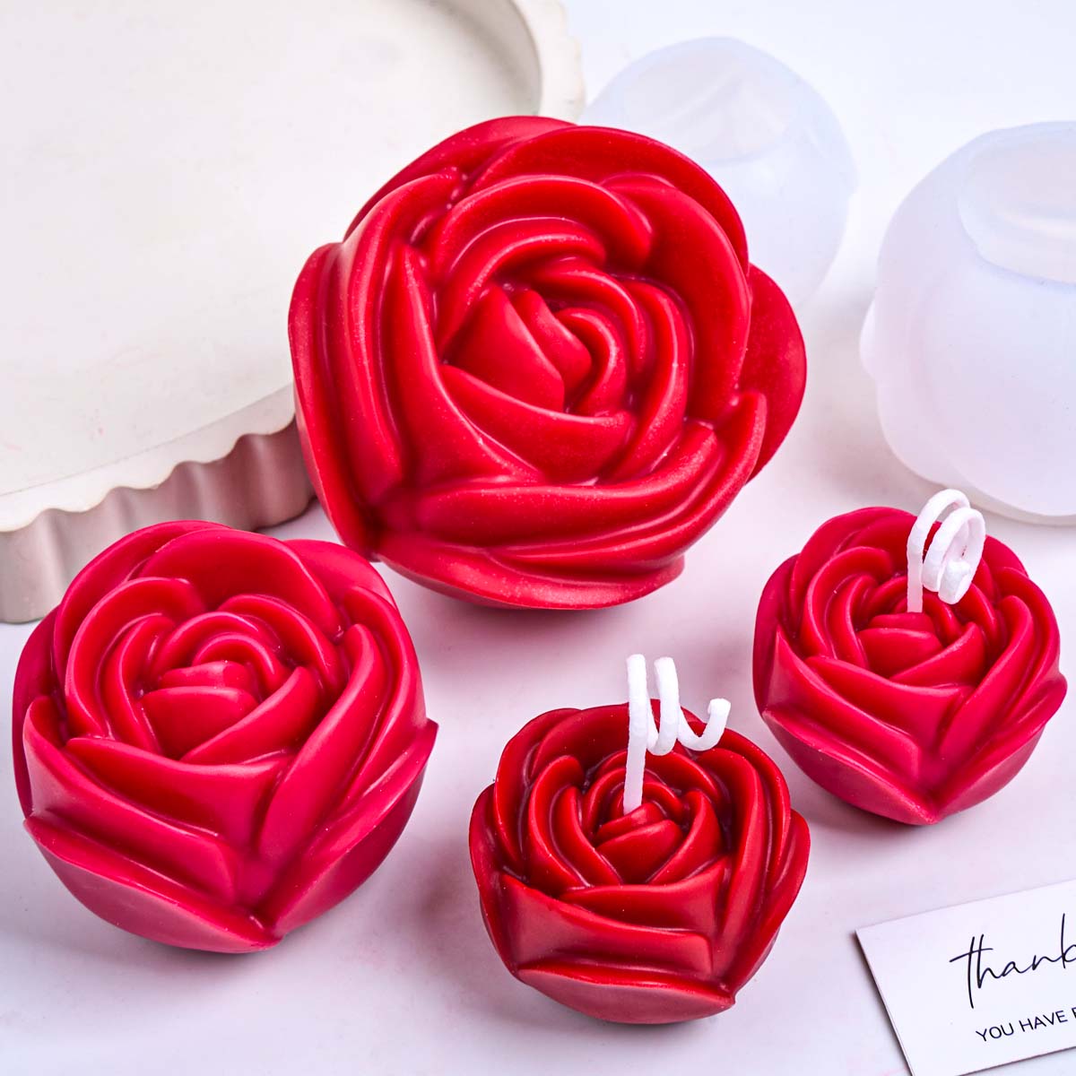3D 꽃 모양 실리콘 양초 금형 DIY 로맨틱 로즈 아 - Soap Making Essentials 리뷰 및 가격