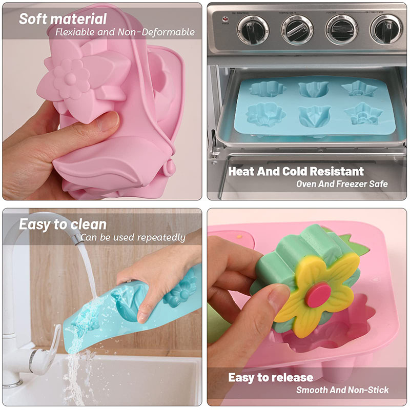 실리콘 꽃 케이크 금형 6 캐비티 다른 꽃 튤립 초콜릿 - Soap Making Websites 리뷰 및 가격