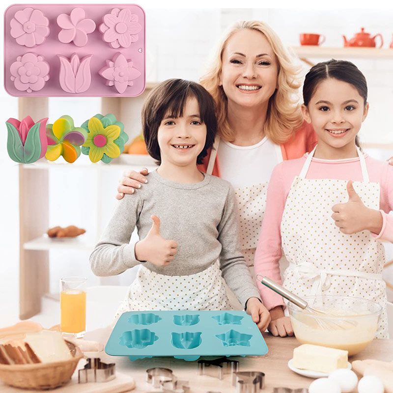 실리콘 꽃 케이크 금형 6 캐비티 다른 꽃 튤립 초콜릿 - Soap Making Websites 리뷰 및 가격