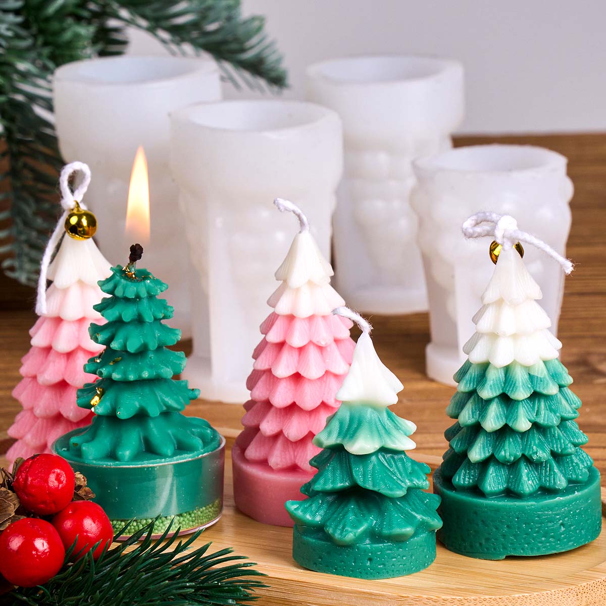 3D 크리스마스 트리 실리콘 캔들 몰드 DIY 크리스마 - Soap Making Silicone Molds 리뷰 및 가격