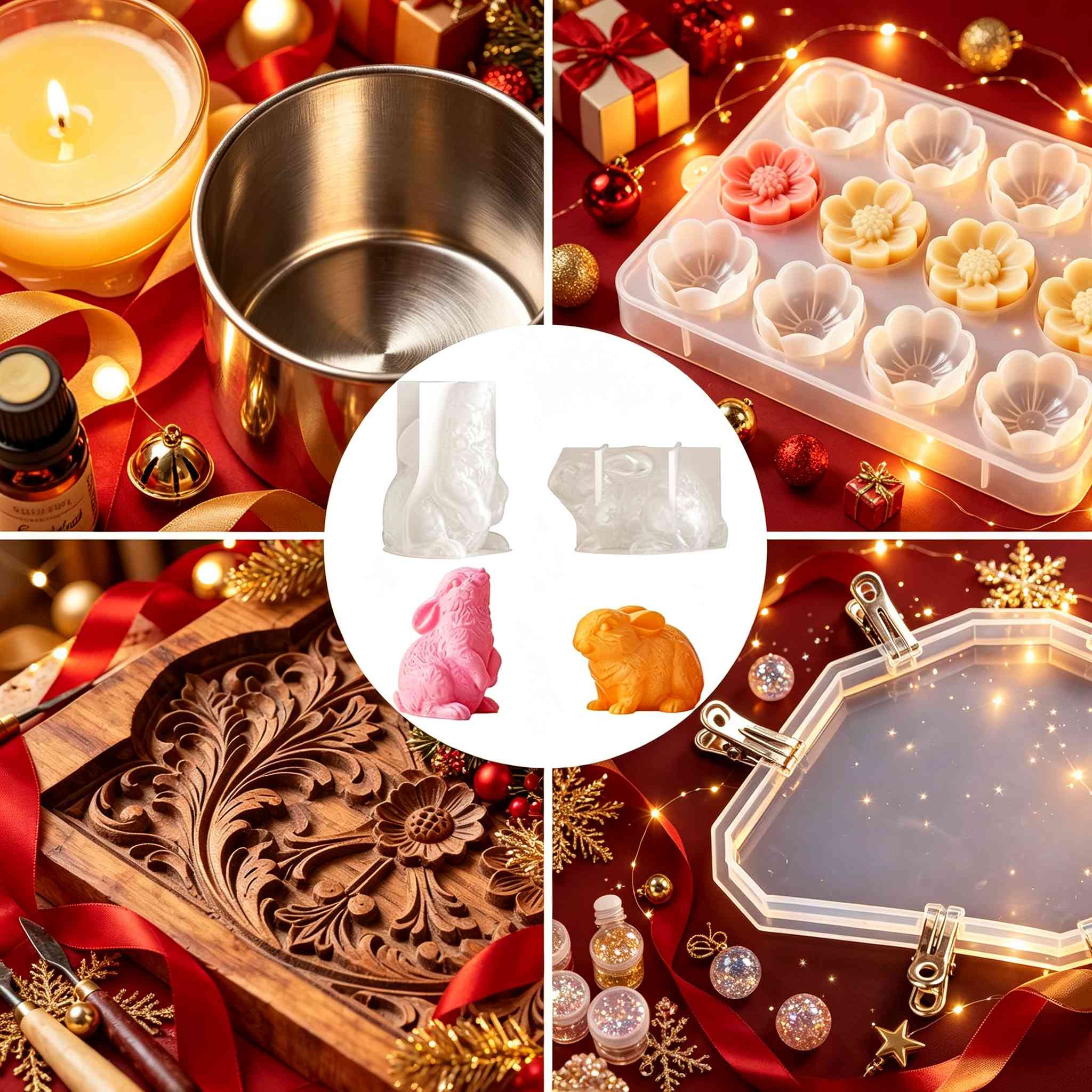 3D 토끼 실리콘 캔들 몰드 2가지 스타일 부활절 동물 - Soap Making Silicone Molds 리뷰 및 가격