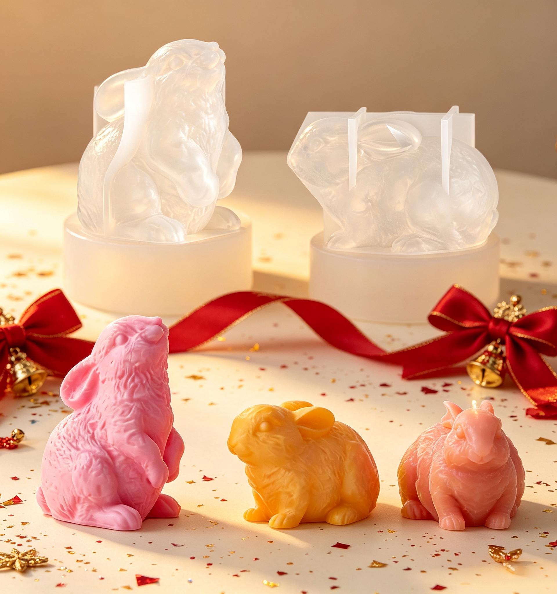 3D 토끼 실리콘 캔들 몰드 2가지 스타일 부활절 동물 - Soap Making Silicone Molds 리뷰 및 가격