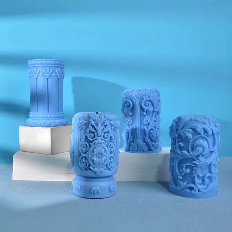 새겨진 로마 열 촛불 실리콘 금형 꽃 구호 실린더 비누 - Soap Making Ideas 리뷰 및 가격