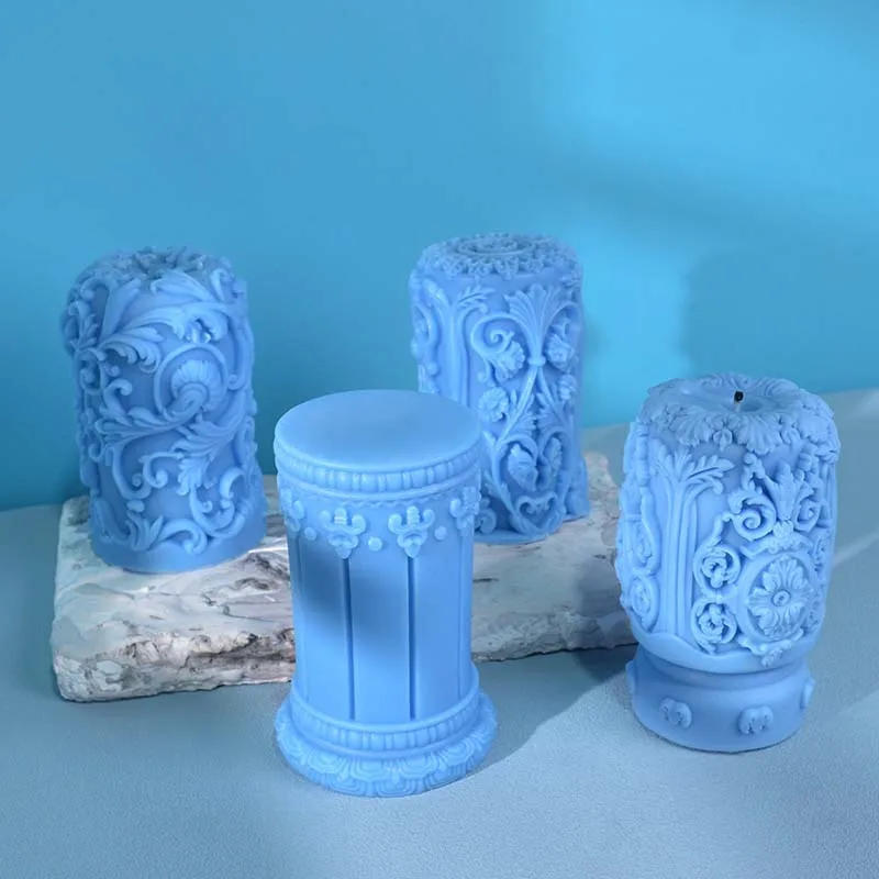 새겨진 로마 열 촛불 실리콘 금형 꽃 구호 실린더 비누 - Soap Making Ideas 리뷰 및 가격
