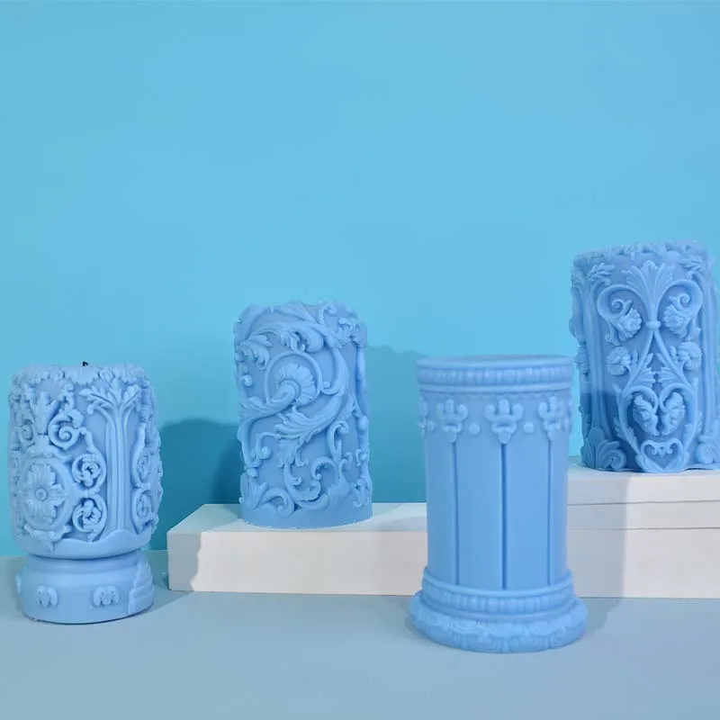 새겨진 로마 열 촛불 실리콘 금형 꽃 구호 실린더 비누 - Soap Making Ideas 리뷰 및 가격